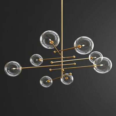 Glass Globe Mobile 8 Arm Chandelier - Gold — Descargar
