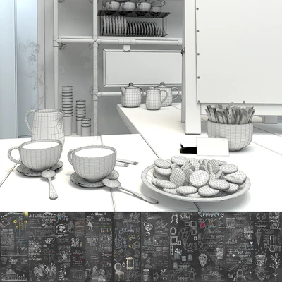 Set for creating slate surfaces with chalk images 3 — Ver 2