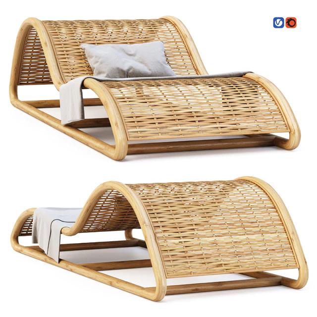 Flora chaise lounge FL4 / Шезлонг из ротанга — Скачать