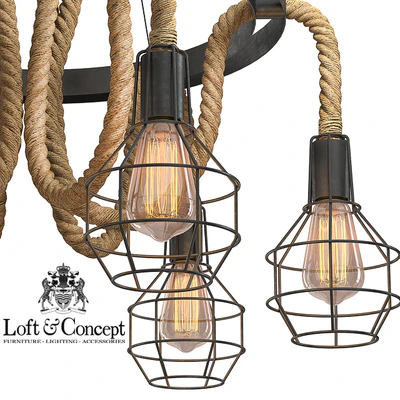 Chandelier Loft Rope Chandelier cage VI — Ver 2