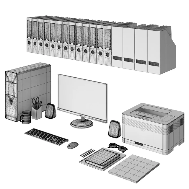 Office white pc set — Descargar
