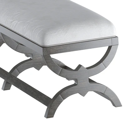 HOOKER FURNITURE VINTAGE WEST DRAMATIC DARK CHARCOAL ACCENT BENCH — Ver 2