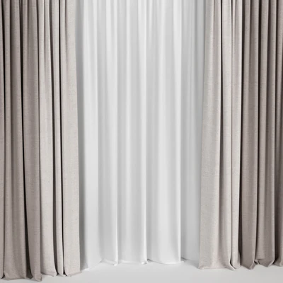 Light brown curtains with tulle. — Ver 2