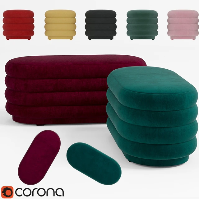 Ferm Living - Velour Pouf oval — Descargar
