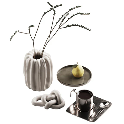 406 decorative set 041 folded vase pear and tea — Ver 3