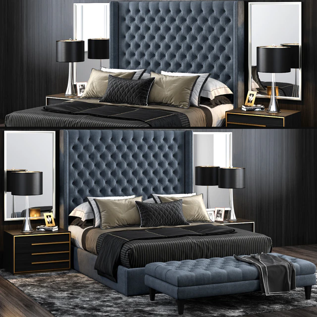 RH Adler Shelter Diamond Tufted Bed — Descargar