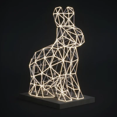 Скульптура Led hare — Вид 2