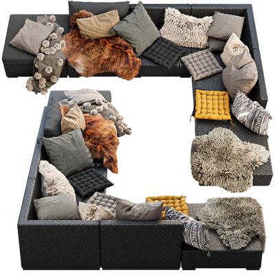Brown Jordan 4M outdoor wicker modular sofa — Ver 2