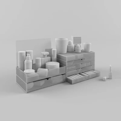 Set of cosmetics, MUJI drawers — Ver 2