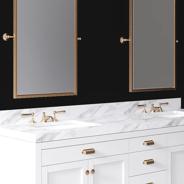 Pottery Barn Davis White Almond Double Sink Vanity — Descargar