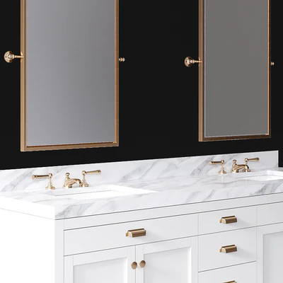 Pottery Barn Davis White Almond Double Sink Vanity — Ver 2