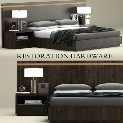 RH Modern Bezier bed — Вид 1