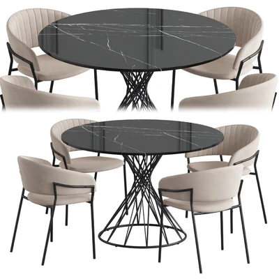Nuit table Piza chair — View 1