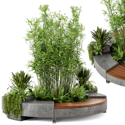 Outdoor Garden set bush and Tree - Garden Set 55 — Вид 1