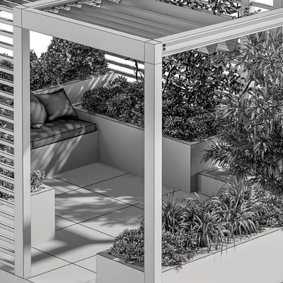 Roof Garden and Landscape Furniture with Pergola - Set 38 — Вид 2