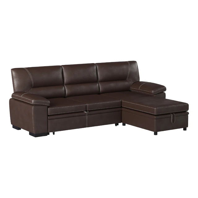 Brown Leather Sectional Sofa — Descargar