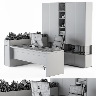 Office Furniture L Type wardrobe - Manager Set 32 — Вид 2