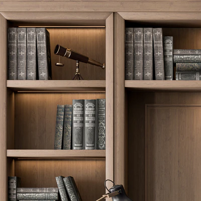 Classic Boss Desk and Library Wood Set - Office Furniture 278 — Вид 2