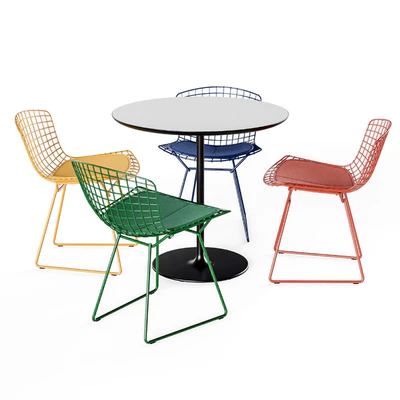 Knoll Bertoia Side Chair Arper Dizzy Table — Ver 1
