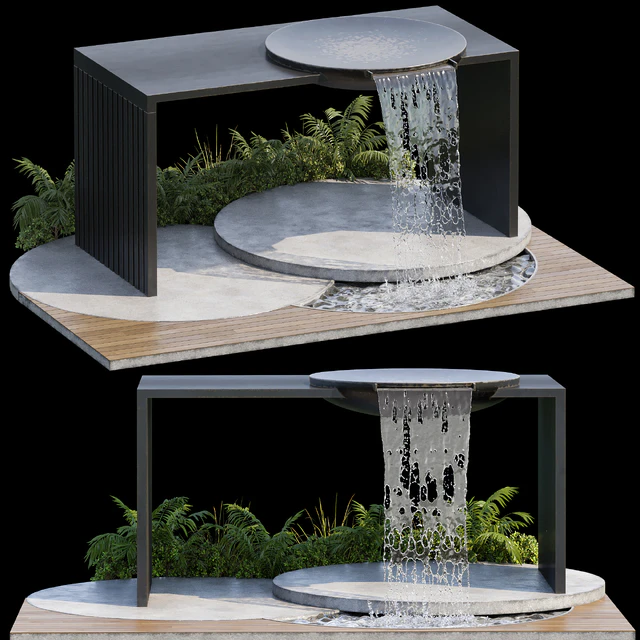 Landscape Furniture  with Fountain - Architect Element 09 — Скачать