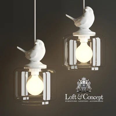Hanging lamp provence bird pendant — Ver 2