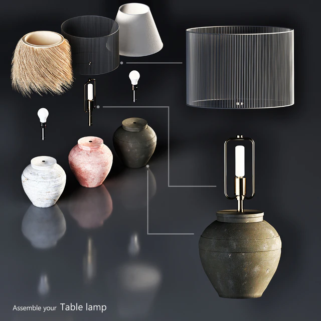 Table lamp-set 01 — Скачать