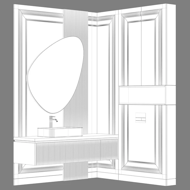 Bathroom furniture 22 in modern classic style — Descargar