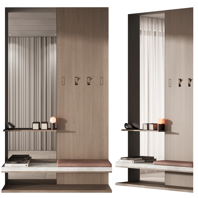 142 hallway zone 01 minimal wood japandi 01 — Скачать