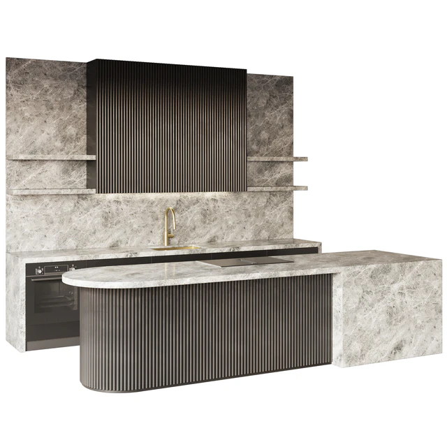Modern style kitchen with island Kitchen 09 — Descargar