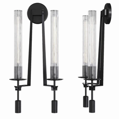 Restoration Hardware FONTANELLE DOUBLE SCONCE Black — View 1