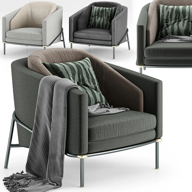 Minotti Fil Noir Armchair — Скачать