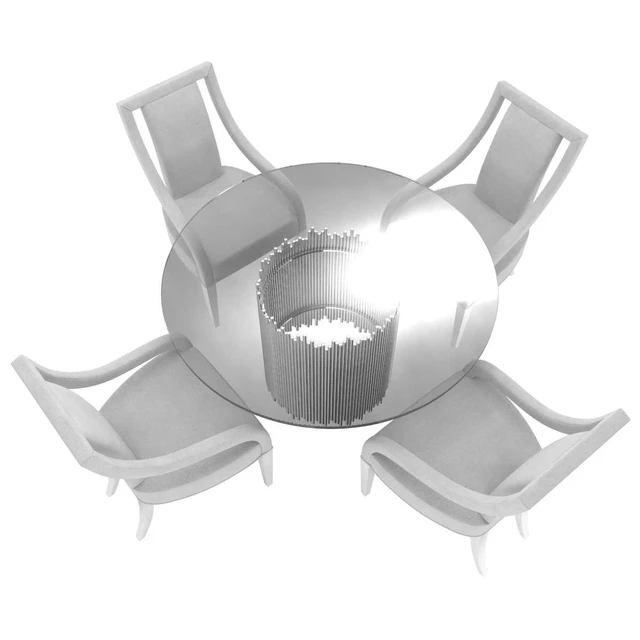 Bernhardt calista arm chair and round dining table 3d model — Descargar