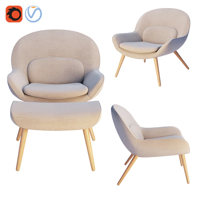 Steelcase x Bolia - Philippa Armchair & Pouf — Descargar
