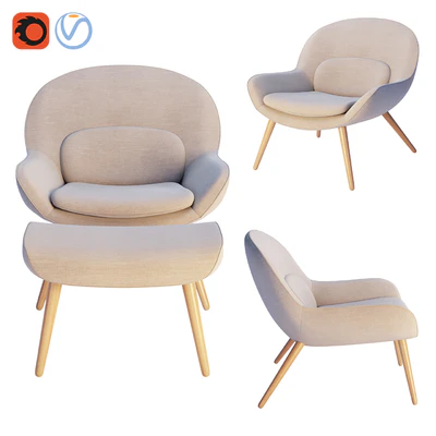 Steelcase x Bolia - Philippa Armchair & Pouf — Ver 2