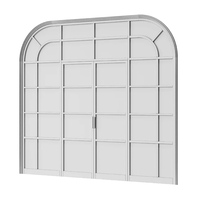 Interior hinged door with transom — Download