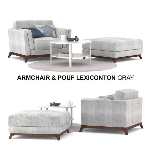 Armchair & Pouf Lexiconton GRAY — Скачать