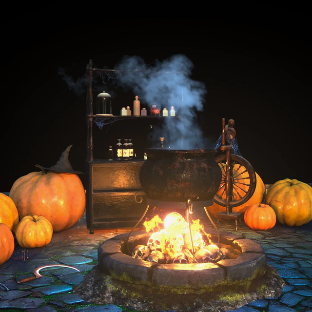 Halloween decor set (max, ue4, unity) "на конкурс" — Скачать