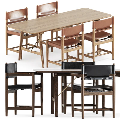 Spanish Dining Chair by Fredericia and BM1160 table by Carl Hansen and Son — Вид 1