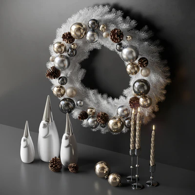 Christmas decor with candles and wreath — Ver 2