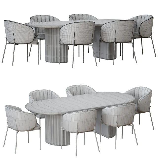 Shell Back dining chair and Moon Table — Descargar