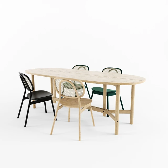 Cane Chair & Arch table-Y base — Скачать