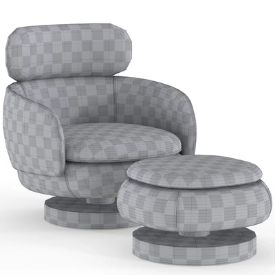 Armchair with ottoman from the Minotti factory Vivienne series — Ver 2