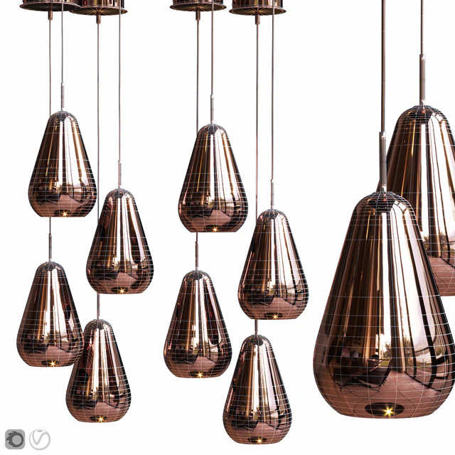 Nuura Anoli medium 1 pendant gold and white glass shade — Скачать