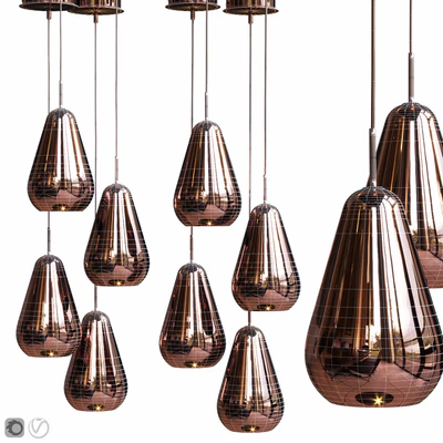 Nuura Anoli medium 1 pendant gold and white glass shade — Вид 2