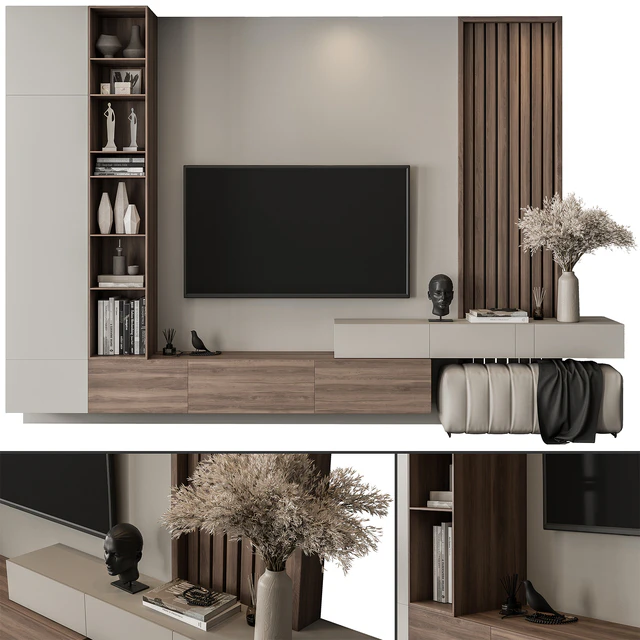 TV Wall Wood and Concrete - Set 112 — Скачать