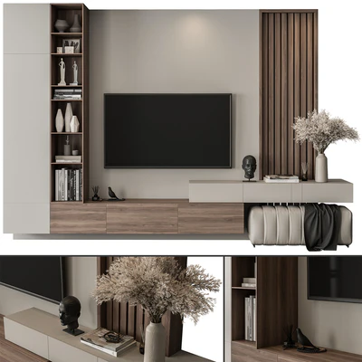 TV Wall Wood and Concrete - Set 112 — Вид 2