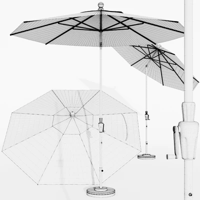 9' Sunbrella Black Cabana Stripe Outdoor Patio Umbrella with Black Tilt Frame + Reviews — Ver 2