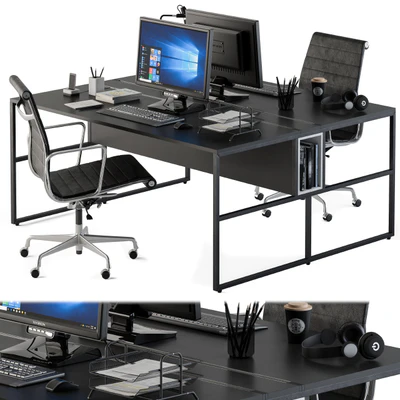 Office Furniture Employee Set Black — Вид 1