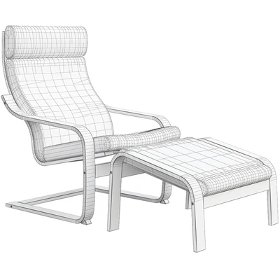Poäng Chair with Stool Ikea — Ver 2