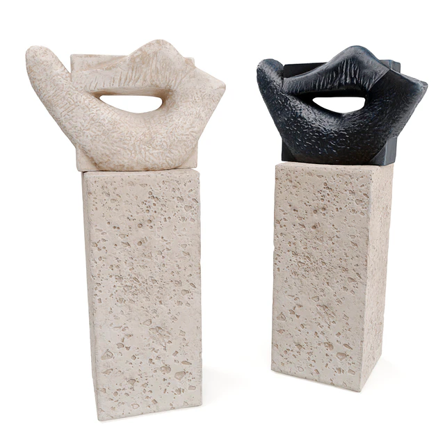 Lips cubist sculpture — Descargar